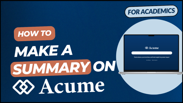 How to make a summary on Acume
